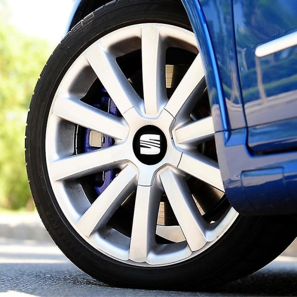 4 stk 56mm 60mm Bilhjul Centernavkapsel Fælgdæksel Emblem Stickers Tilbehør Til Seat Ibiza 6j 6l Fr Ateca Altea Xl Leon 2 Leon