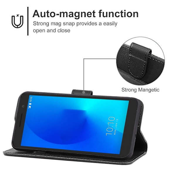 Läderfodral för Alcatel 1/1 2019 & 2021 / Vodafone Smart E9