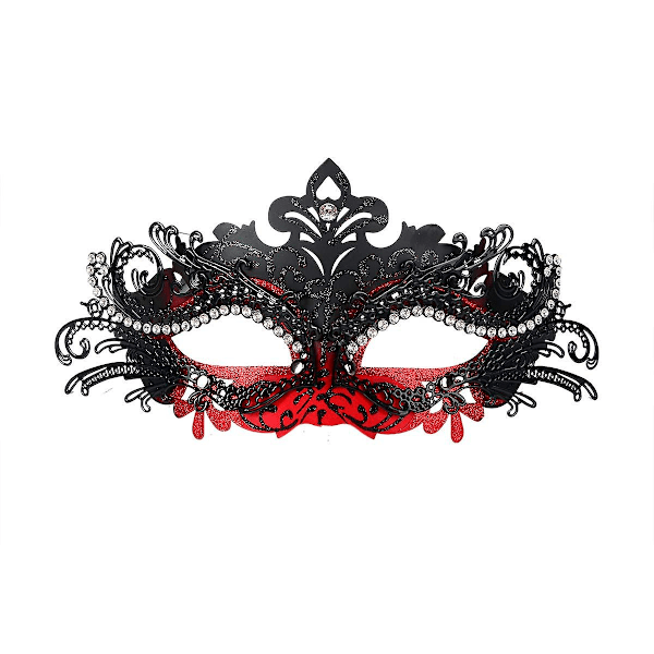 Maskerademaske, Karnevaldekorasjoner Venetianske masker for kvinner (rød & svart)