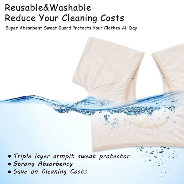 Underarmsväst, Andningsbar Sweat Guard Underklädersväst, tvättbara armhålsskydd, tvättbara armhålsskydd A White XL