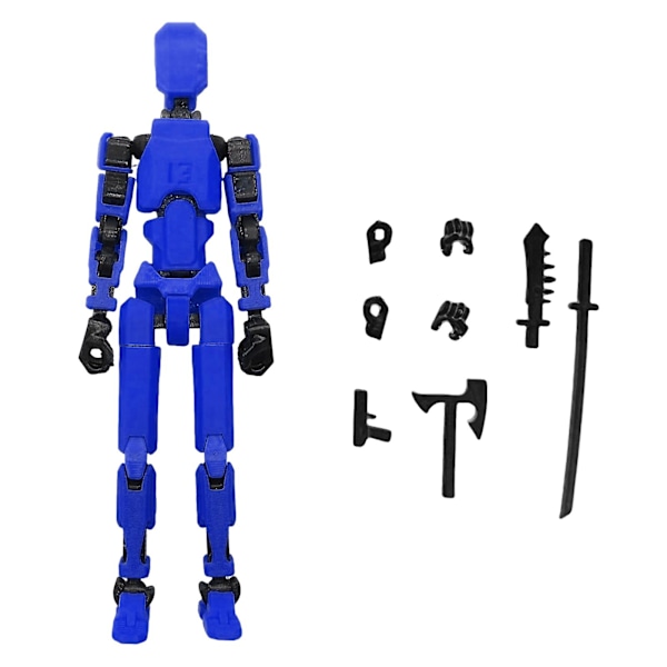 Joint Man Multi-Jointed Rörlig Robotmodell Actionfigur Flexibel Ledad Konstfigur för Heminredning Blue
