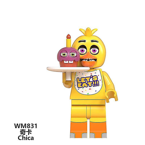 8 stk./sæt Five Nights At Freddy's Minifigurer Freddy Foxy Bygning