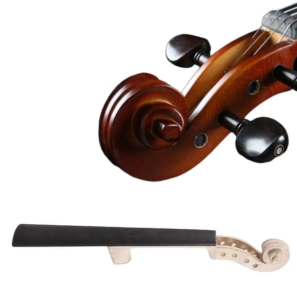 4/4 Storlek Lönnhals för Violin Ebenholts Greppbräda Violin DIY-Kit med Handskuren Scroll