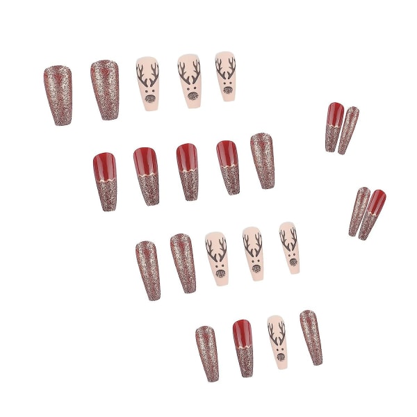 24 kpl Pitkä painallus kynsissä Arkku set Ballerina nail art naisille tytöille akryyli tekokynnet