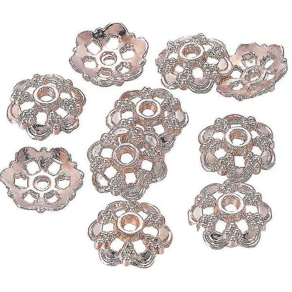 10 stk Legering Blomster Perle Caps 6-blad Legering End Cap Metall Perle Caps