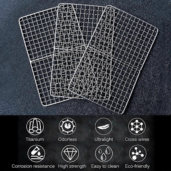 Titanium Grillplade Ultralet Grillrist BBQ Trådnet Bage Rist Kølenet Plade til Udendørs Camping Backpacking Picnic