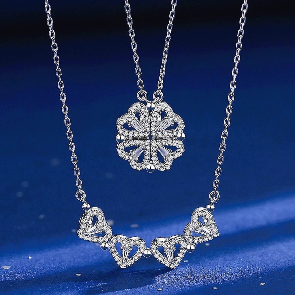 Damhalsband Fyrklöverhalsband Magnetiskt Avtagbart Hjärthänge