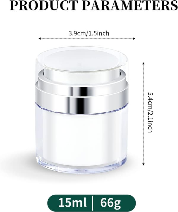 2 st 15 ml luftfri pumpflaska fuktkrämsbehållare med 2 krämskedar, påfyllningsbar kosmetisk ansiktskrämbehållare dispenser