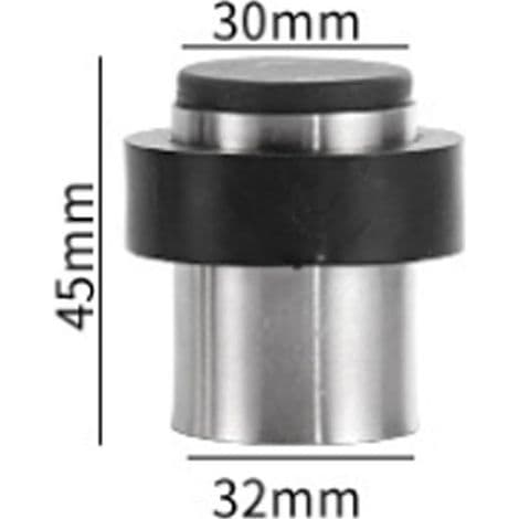 Markstopp - 46 mm diameter, silveranodiserad aluminium, skruvfastsatt