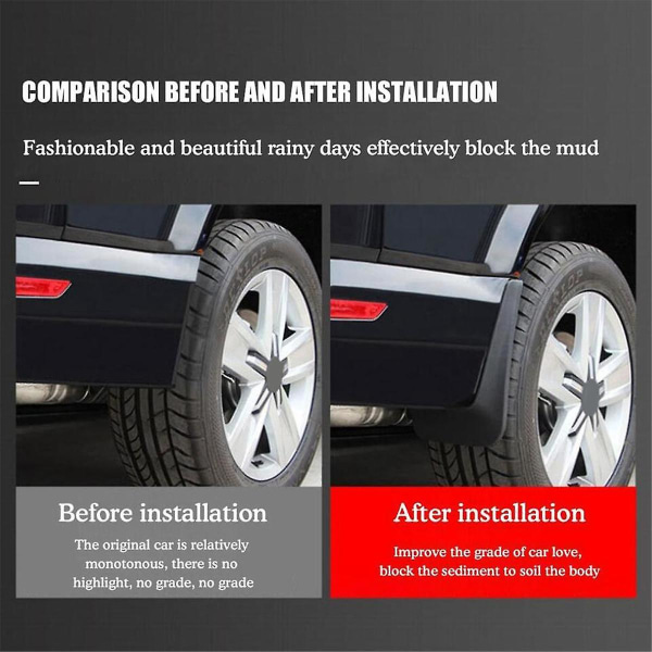 Bil Mudflaps For Ioniq 6 2023 2024 Ioniq6 Sprutbeskyttere Mud Flaps Sprutskjermer Foran Bak Hjul Black