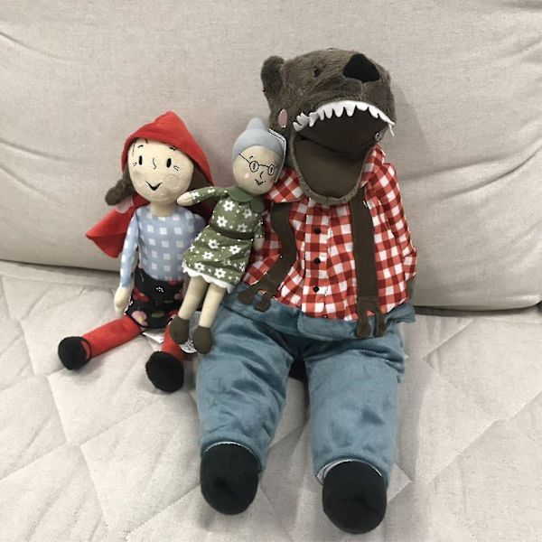 Plush Mormor Vargen Rödluvan Leksak Stoppade Vargen Och Mormor Docka Present 19.7 Tum