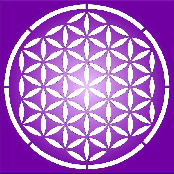Flower Of Life Stencil - 13 X 13 cm (l) Genanvendelig Sacred Geometry Mandala Wall Stencil