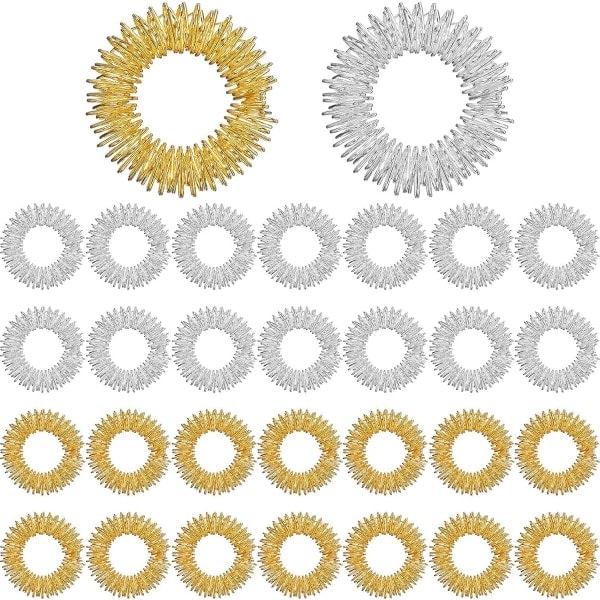 30 stycken Spikiga Sensoriska Fingerringar, Spikig Fingerring/Akupressurring Se