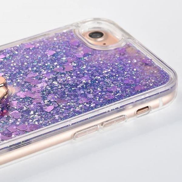iPhone 6 iPhone 6S Kuori Nestemäinen Glitter Läpinäkyvä Kova Sormipidikkeellä 360 Asteen Kierto