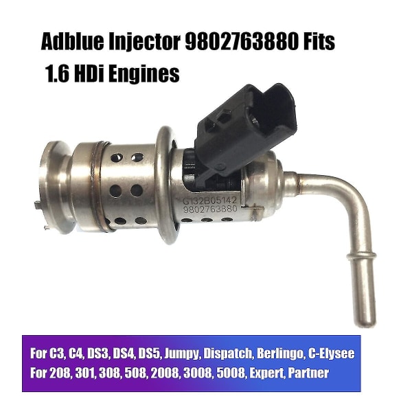 Adblue-suuttimen polttoainesuutinventtiili 9802763880 C3 C4 Ds3 Ds4 Berlingo 208 308 508 2008 3008 5008