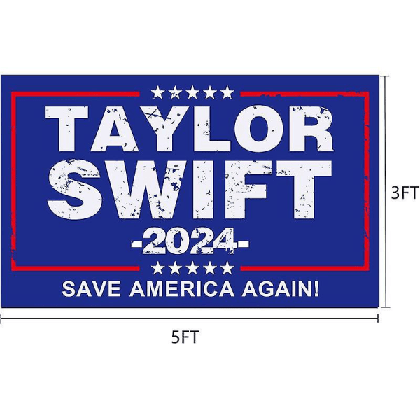 Taylor 2024 Flag 3x5 Ft Musiker Flag til Værelse Kollegie Soveværelse Væg Tæppe Dekoration Sjov Fest Swift Banner blue