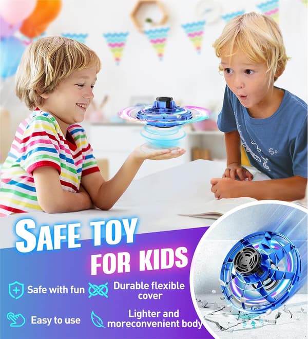 Flyvende Spinner Mini Drone, Flyvende Fidget Spinner UFO Leketøy Drone Kule Ting Leker Julebursdagsgaver for 8 9 10+ år gamle gutter jenter