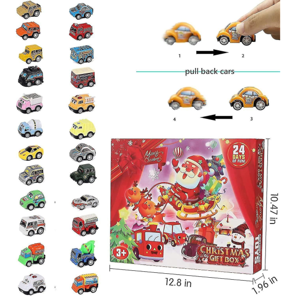 Bilar Jul Adventskalender 2023 Pull Back Vehicles Countdown