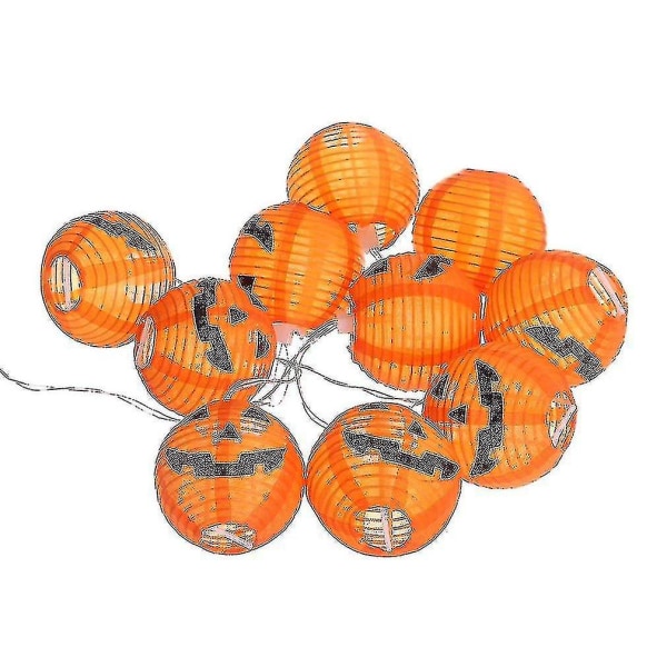 Taulampe Halloween gresskarlys 20 Led 2m Lilla krans Halloween dekorasjon