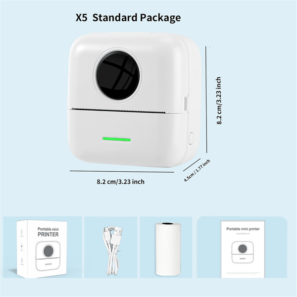 Mini Termisk Papirprinter, Bærbar Trådløs Bluetooth Printer, Lille Øjeblikkelig Lommeprinter