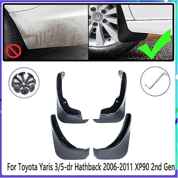 Stänkskydd för Toyota Yaris Vitz 2006~2011 Xp90 2007 2008 2009 2010 Skärmar Stänkskärmar Auto Tillbehör