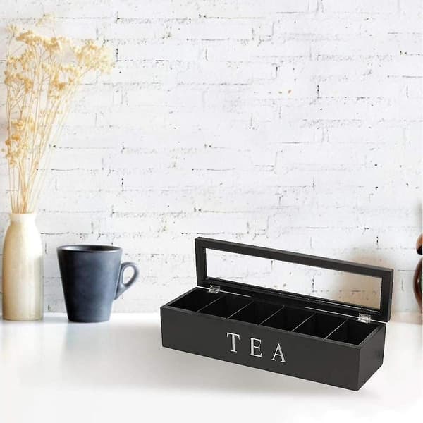 23X23x9cm Brun træ te & kaffe Organizer Container opbevaringspose Holder