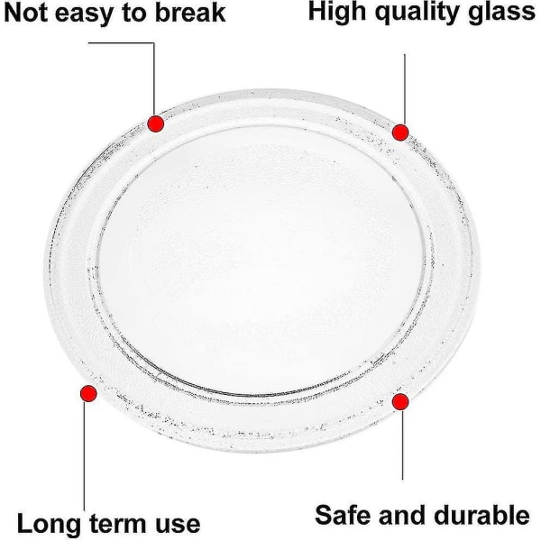 Mikrobølgeovn Glass Plate Mikrobølgeovn Glass Turntable Plate Erstatning Flat Base Glass Tray 24.5cm/9.6 Tommer (flat Bottom)