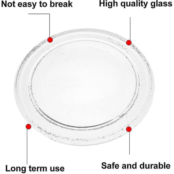 Mikrobølgeovn glassplate Mikrobølgeglass plateutskifting plateplate flat base glassbrett 24,5 cm/9,6 tommer (flat bunn)