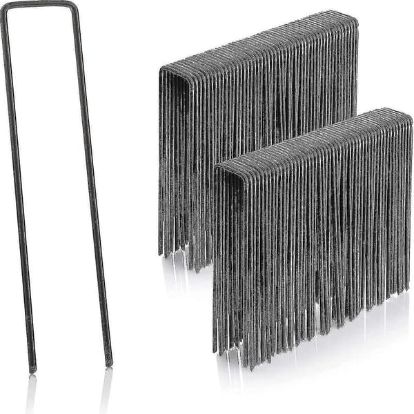 100-pack Markankare Galvaniserade U-formade Markankare för Trädgård Ull, W