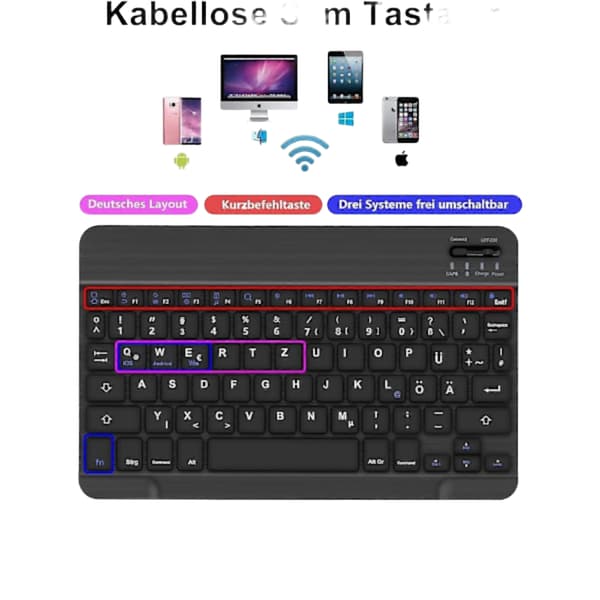 Trådløst Bluetooth-tastatur for Samsung Galaxy Tab A9 Plus - Avtakbart magnetisk deksel kompatibelt med Tablet A9 Plus [JUN]