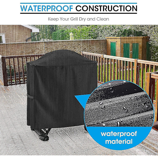 Weber Q1000/q2000 Series Grill Cover Støvtæt, Vandtæt Og UV-tæt Størrelse: 54*76*69cm 1stk Sort