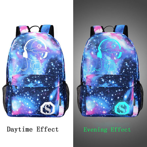 Galaxy Skolesekk Ryggsekk Kolleksjon Canvas USB-lader For Tenåringsjenter Barn