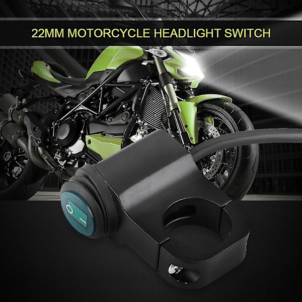 Motorsykkel På/Av Bryter, 22mm Styre Bryter, Motorsykkel Frontlysbryter, Tåkelys Bryter, Motorsykkel Bryter