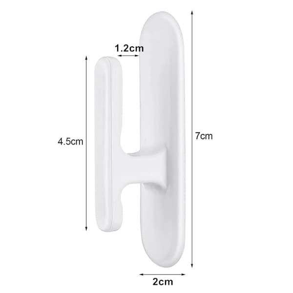 Set of 8 Wall Mounted Self-Adhesive Curtain Hooks with Pull Rope
