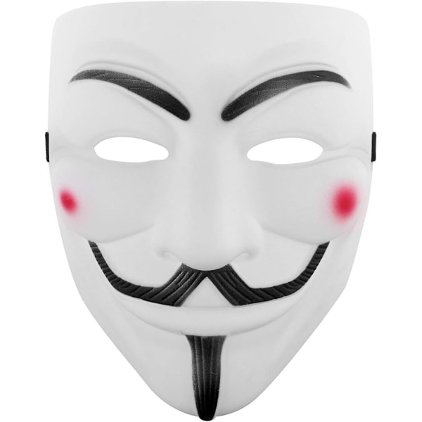 Hacker Mask V Til Vendetta Maske Til Børn Kvinder Mænd Halloween Kostume Cosplay Hvid 10stk