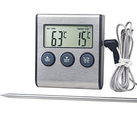 Matlagningstermometer 0-250°C med alarmtimer - Temperaturmätare för grillkök