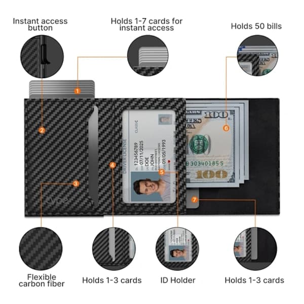 Læderpung til mænd med kortholder, RFID-beskyttelse