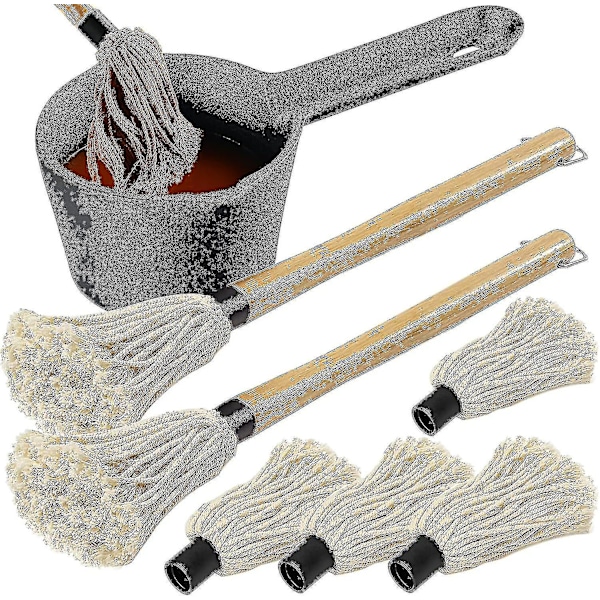 Støbejerns Saucepotte Og Bbq Mop Pensel Sæt Til Grillning, 6 Stk Grilltilbehør Inkluderer 24 Oz
