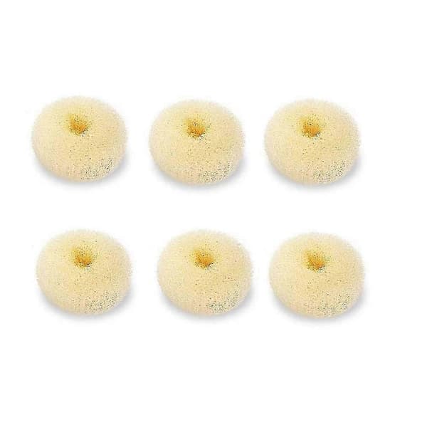 Extra Small Hårknutsmakare för Barn, 6-Pack Mini Donut Styler (Small 2\", Off-White), Happy H