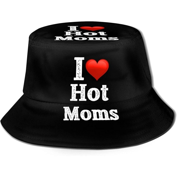 Bucket Hat I Love Hot Moms Hattar Sommarresor Strand Sol UV-skydd Packbar Fisherman Cap För män Kvinnor Tonåringar