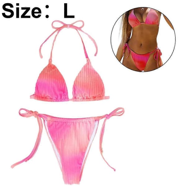Dame Trekant Bikini Halter String Badedragt Todelt Badedragt L
