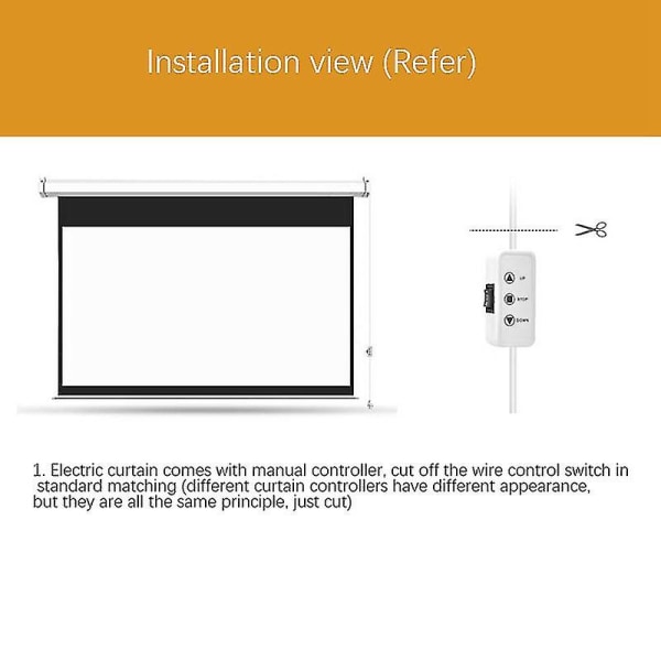 Projektorlerret Fjernkontroll Elektrisk Lerret Fjernradiofrekvens Kontroller Lerret Automatisk Løfting (EU-plugg)
