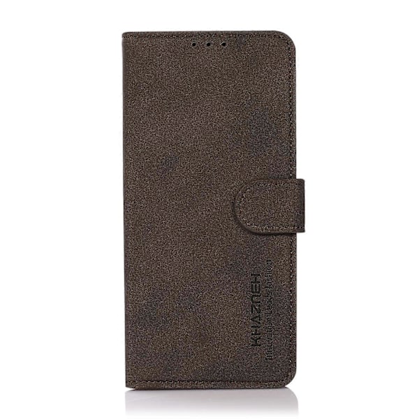 För Honor 400 Lite KHAZNEH Matt Textur Läder Telefonfodral Brown