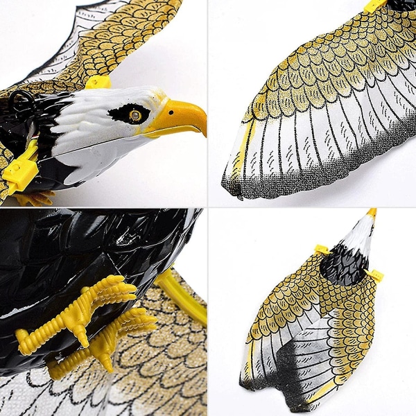Flying Bird Elektrisk kattleksak med led-ljus, självupptagen kattleksak Interaktiv simulering Flying Eagle Hängande husdjursleksak mot tristess, batteridriven Yellow