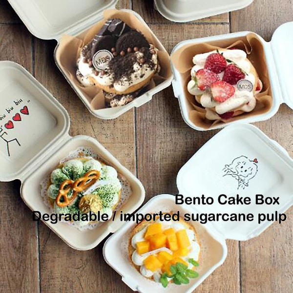 Engangs Bento Bagekage Miljøbeskyttelse Snackbokse 10 stk