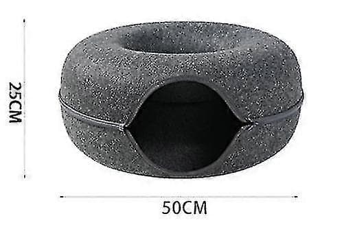 1 stk. Kæledyrstunnel Donut Kattehule (mørkegrå)