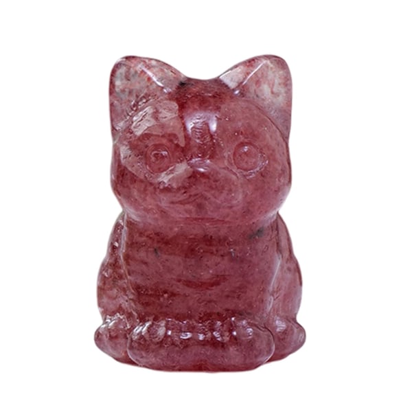 Faux Crystal Cat Statue Bedårende Utseende Rik Farge Mini Størrelse Lucky Cat Figur Desktop Ornament C