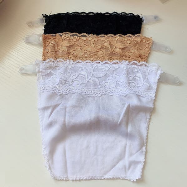 3 kpl Dekolletage Säker Snap-On Mock Camisole Pitsi Elastisen Naisille