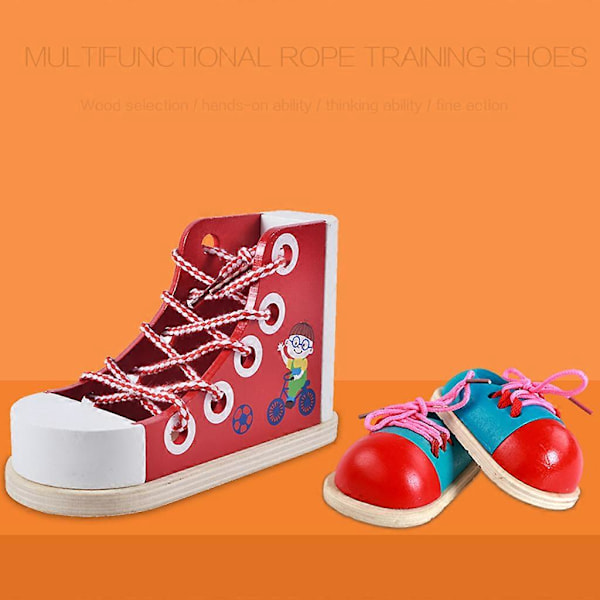 Multifunktionella Träskor Tidig Undervisning Lärande Snörning Träskor Multifunctional wooden shoes