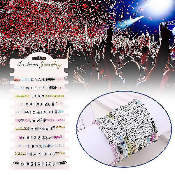 11 stk. Taylor venskabsarmbånd Swifties Tour Eras koncertinspireret